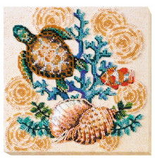 Набор-миди для вышивки бисером "Морские жители" AMB-030 на натуральном холсте