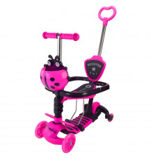 Самокат детский 3-х колесный Scooter Children's SC2501(Pink) 3в1 светящиеся колеса, розовый