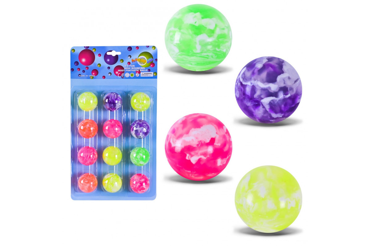 Мяч прыгунок "Блестящий" PR2508 в наборе 12 штук