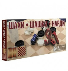 Настольная игра шахматы, шашки, нарды S0003, 3в1