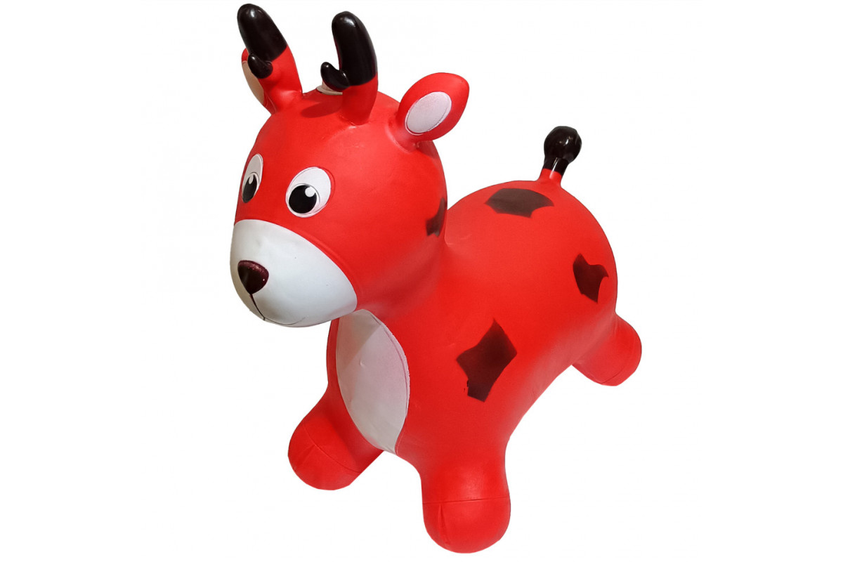 Детская игрушка-прыгун "Олень" RB2519 музыка, свет Красный