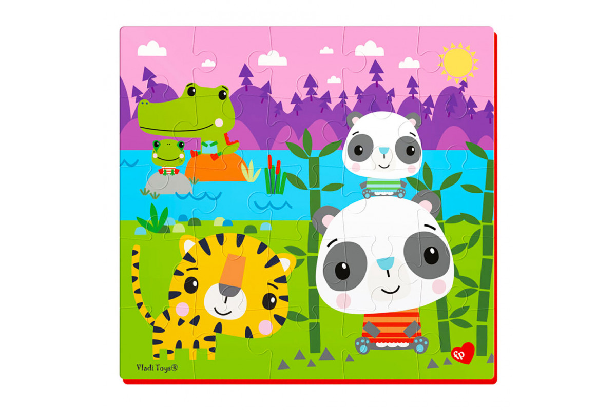 Мягкие пазлы "Панды" Vladi Toys VT1109-03, 25 эл