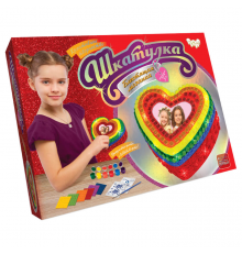 Шкатулка своїми руками Блискуча мозаїка SHR-01-2 для оформлення інтер'єру  Червоний