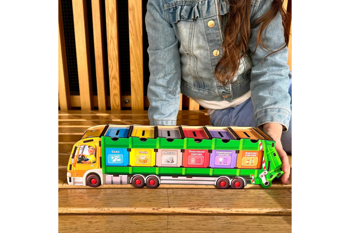 Настольная развивающая игра "Сортировка мусора: мусоровоз" Ubumblebees (ПСФ129) PSF129 комодик