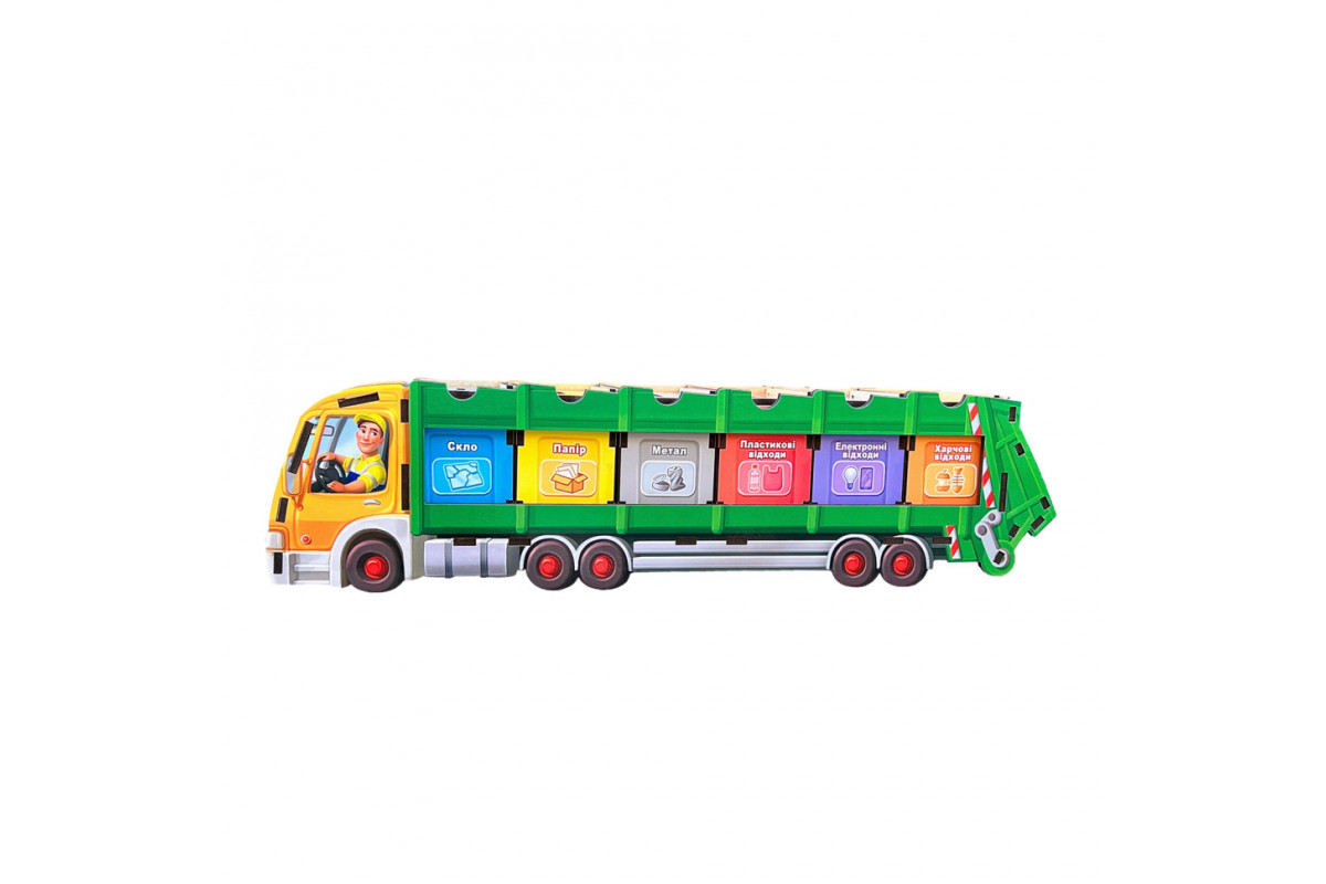 Настольная развивающая игра "Сортировка мусора: мусоровоз" Ubumblebees (ПСФ129) PSF129 комодик
