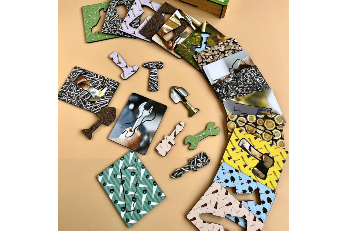 Дерев'яні Дощечки Сегена "Інструменти" Ubumblebees (ПСФ098) PSF098 з візерунками