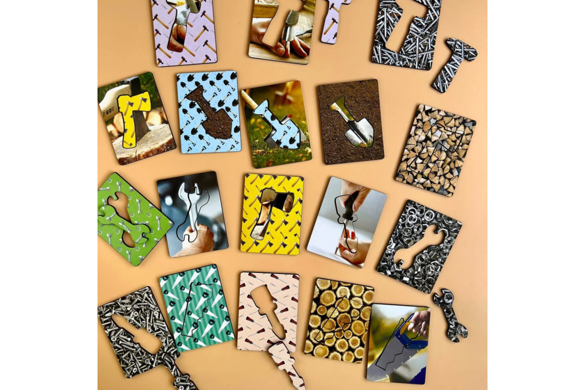 Дерев'яні Дощечки Сегена "Інструменти" Ubumblebees (ПСФ098) PSF098 з візерунками