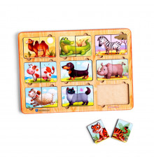 Деревянный пазл-сортер "Удивительные зверята" Ubumblebees (ПСД162) PSD162, 9 животных
