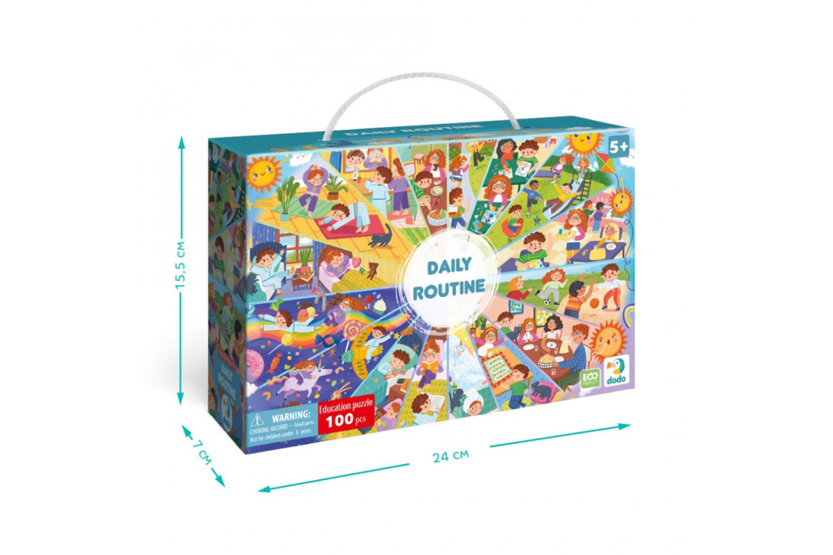 Детский виммельпазл "Распорядок дня" 300619, 100 элементов