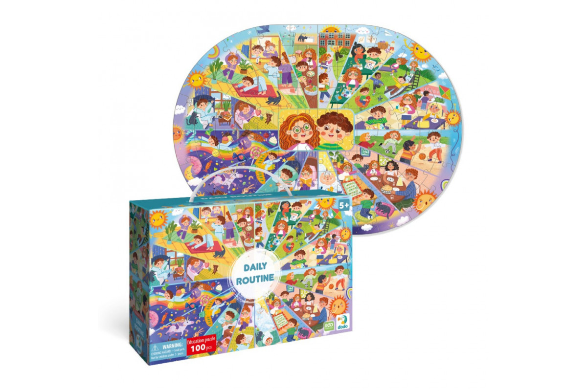 Детский виммельпазл "Распорядок дня" 300619, 100 элементов