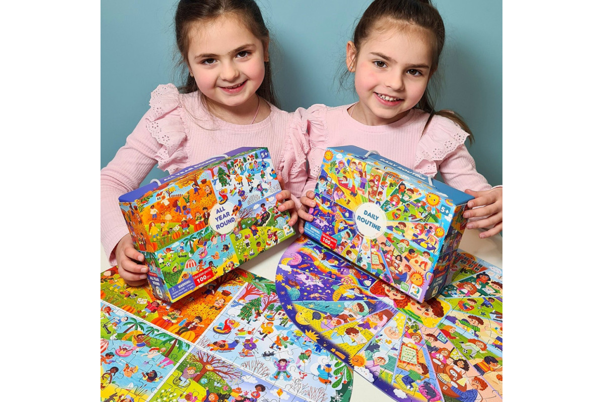 Детский виммельпазл "Распорядок дня" 300619, 100 элементов