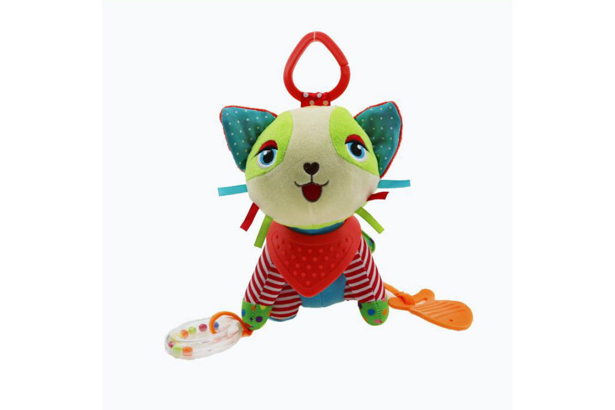 М'яка брязкальце-підвіска WD210260 з прорізувачем  Кіт