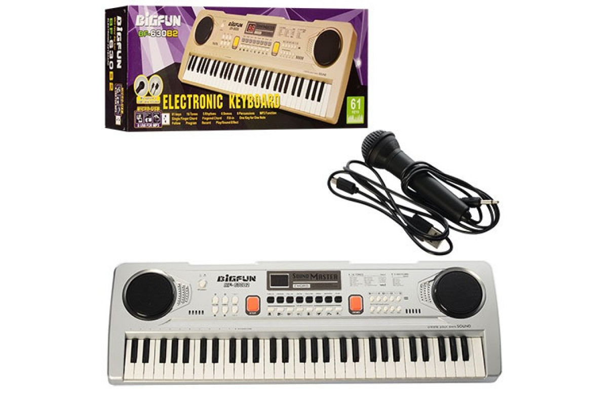 Детское пианино-синтезатор BF-630B2 USB, MP3 61 клавиша, микрофон