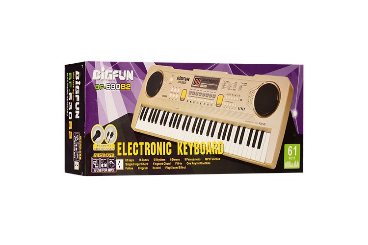 Детское пианино-синтезатор BF-630B2 USB, MP3 61 клавиша, микрофон