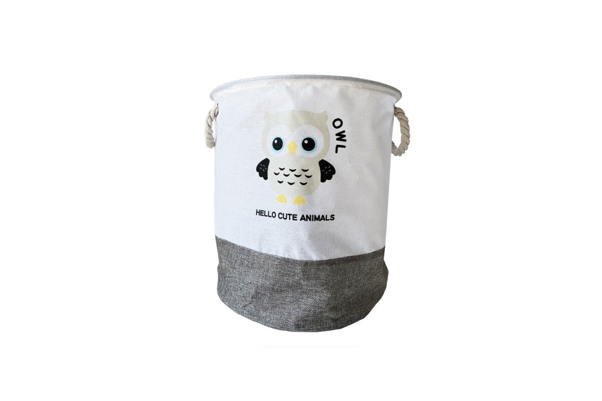 Кошик для іграшок та білизни "Hello cute animals Сова" MGZ-1006(Grey) 35 х 40 см