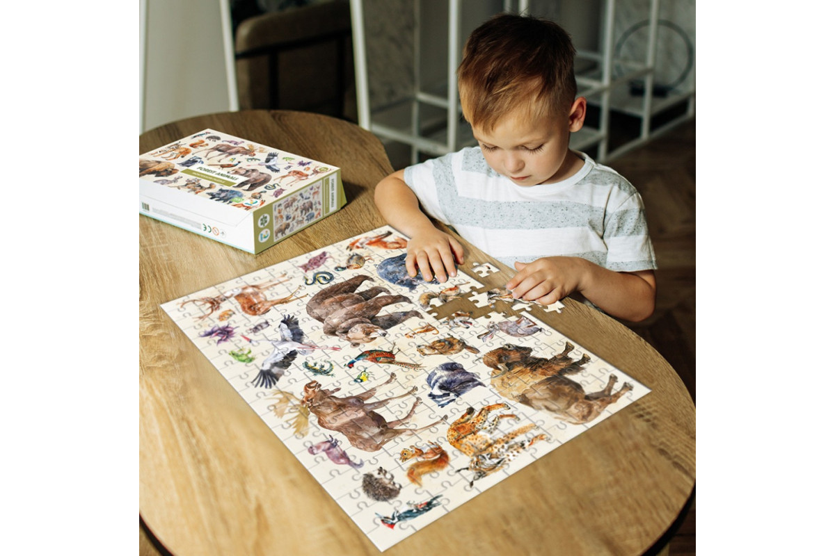 Детский пазл Монтессори "Лесные животные" 300629, 200 элементов