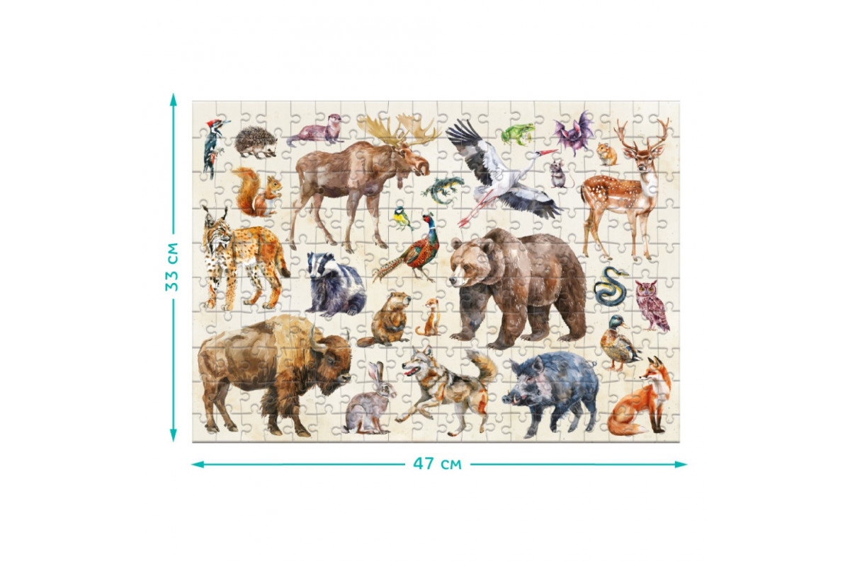 Детский пазл Монтессори "Лесные животные" 300629, 200 элементов