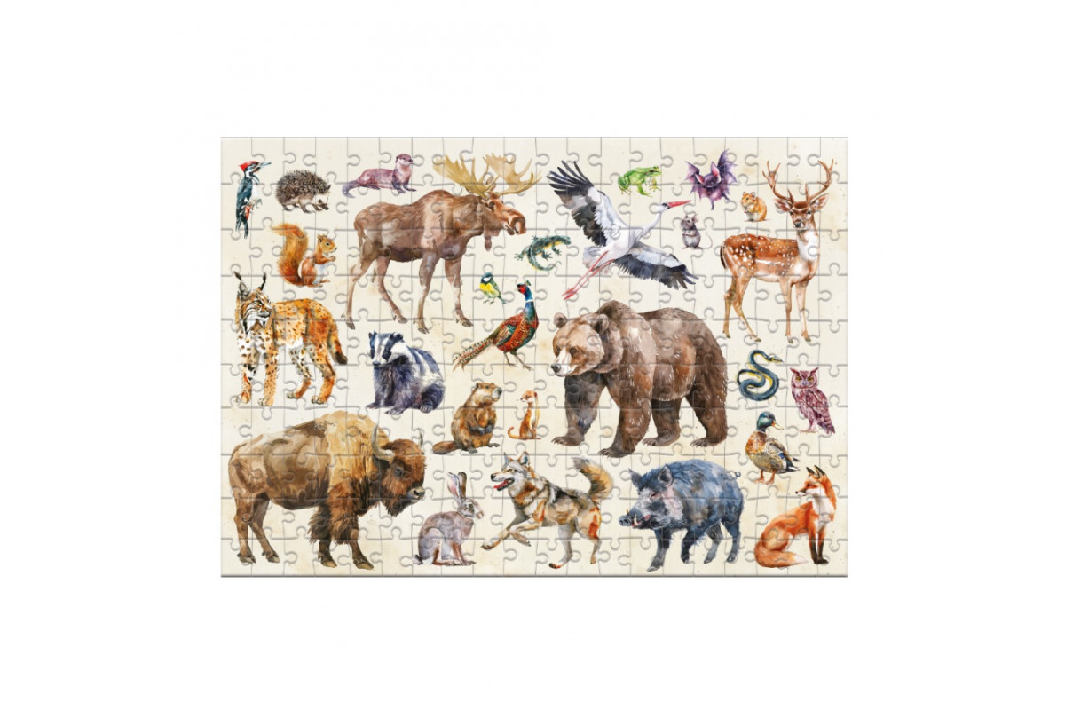 Детский пазл Монтессори "Лесные животные" 300629, 200 элементов