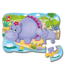 Детские пазлы на магните "Бегемотики" А5  VT3205-76, 12 элементов