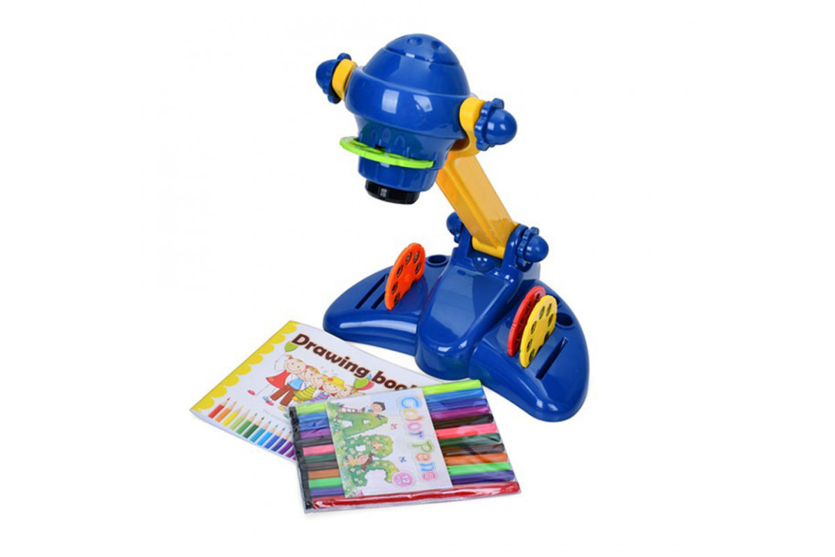 Детский Проектор YM2227-A(Blue) 34 см, музыка, свет, слайды 4 диска, 32 картинки