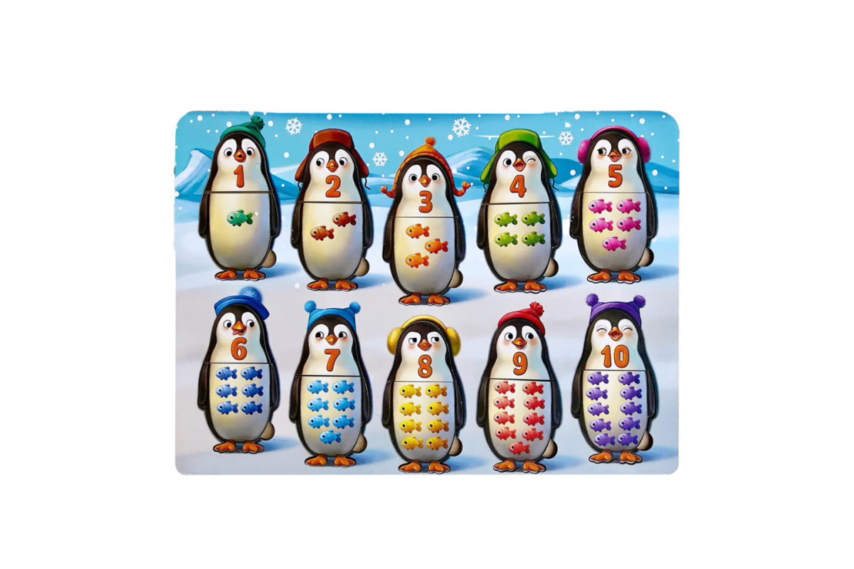 Дерев'яний пазл-вкладиш "Пінгвінчики" Ubumblebees (ПСД164) PSD164 рахунок