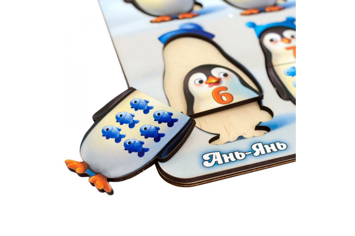 Дерев'яний пазл-вкладиш "Пінгвінчики" Ubumblebees (ПСД164) PSD164 рахунок