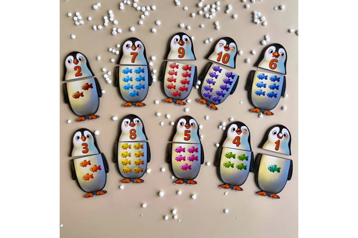 Дерев'яний пазл-вкладиш "Пінгвінчики" Ubumblebees (ПСД164) PSD164 рахунок