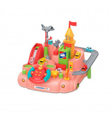 Детский игровой набор "Гараж" A333-330F(Pink) руль, машинки, самолет