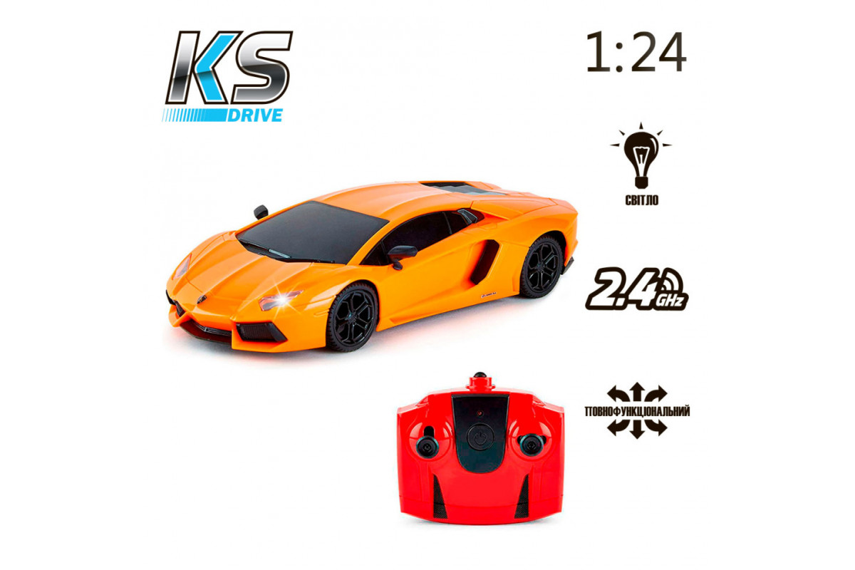 Автомобиль на радиоуправлении LAMBORGHINI AVENTADOR LP 700-4 KS DRIVE 124GLBO светятся фары