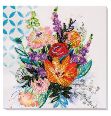 Набор-миди для вышивки бисером "Цветочная феерия" AMB-067 20х20 см