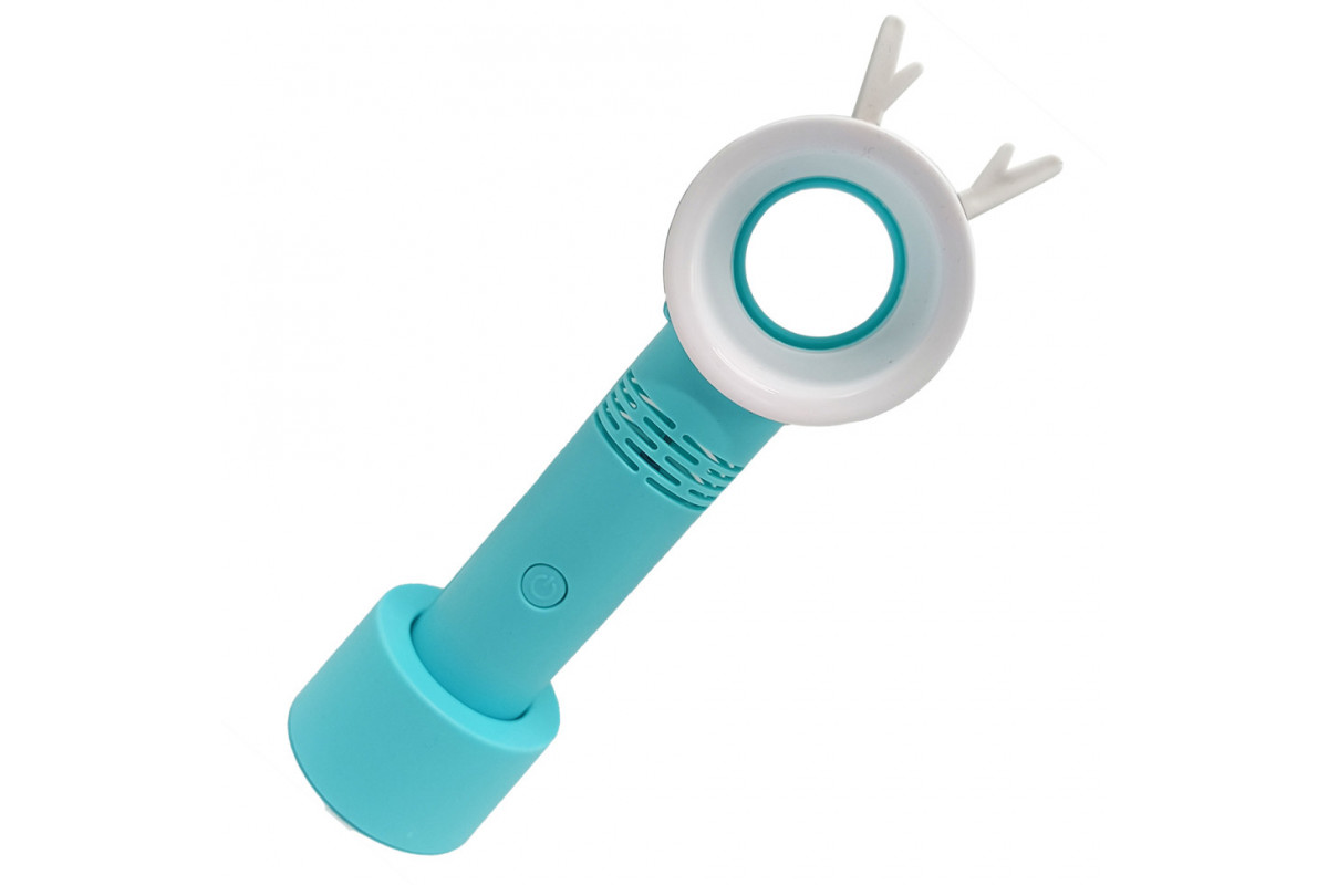 Вентилятор ручний портативний 301AB, з підставкою Бірюзовий