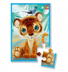 Детские мягкие пазлы "Зебренок и львенок" VT1103-42 формата А5