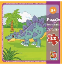 Пазлы детские "Динозавры" LD08, 12 элементов