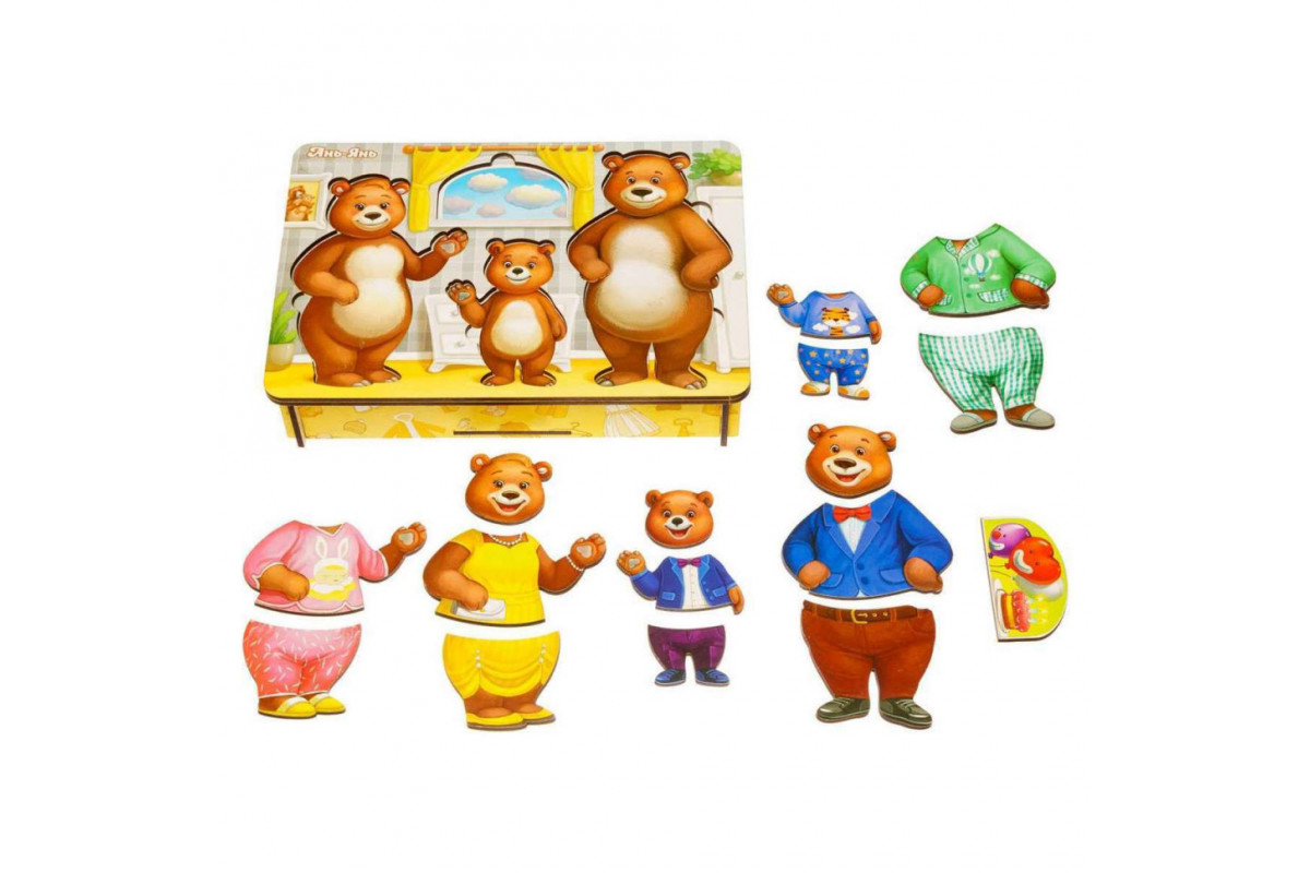 Настольная игра "Одень мишек" Ubumblebees (ПСД192) PSD192 деревянная