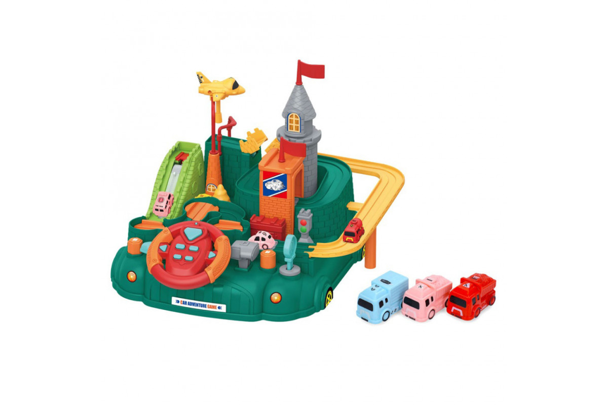 Детский игровой набор "Гараж" 333-330F(Green) руль, машинки, самолет