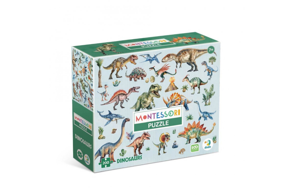 Детский пазл Монтессори "Динозавры" 200631, 200 элементов