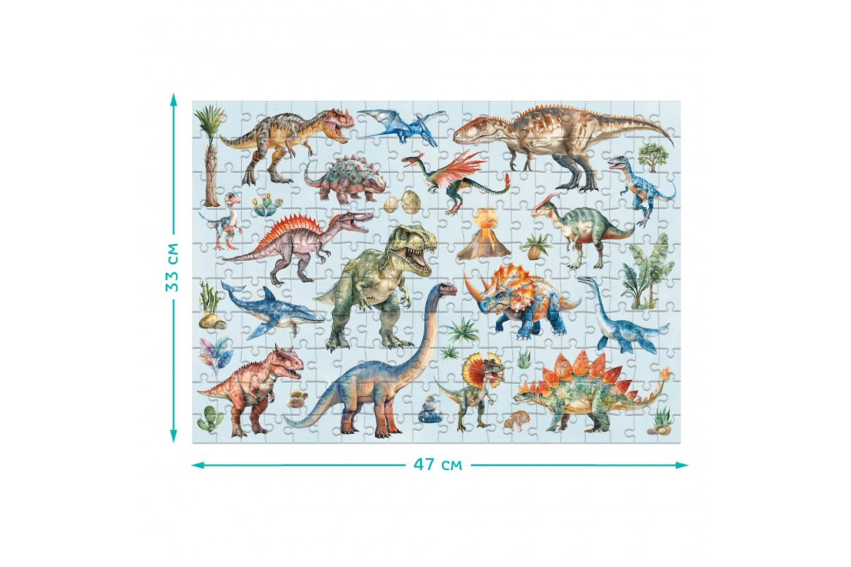 Детский пазл Монтессори "Динозавры" 200631, 200 элементов