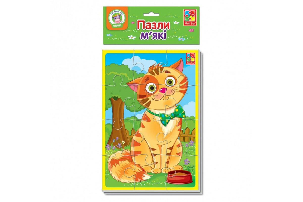 Детские мягкие пазлы "Котик и песик" VT1103-43 формата А5