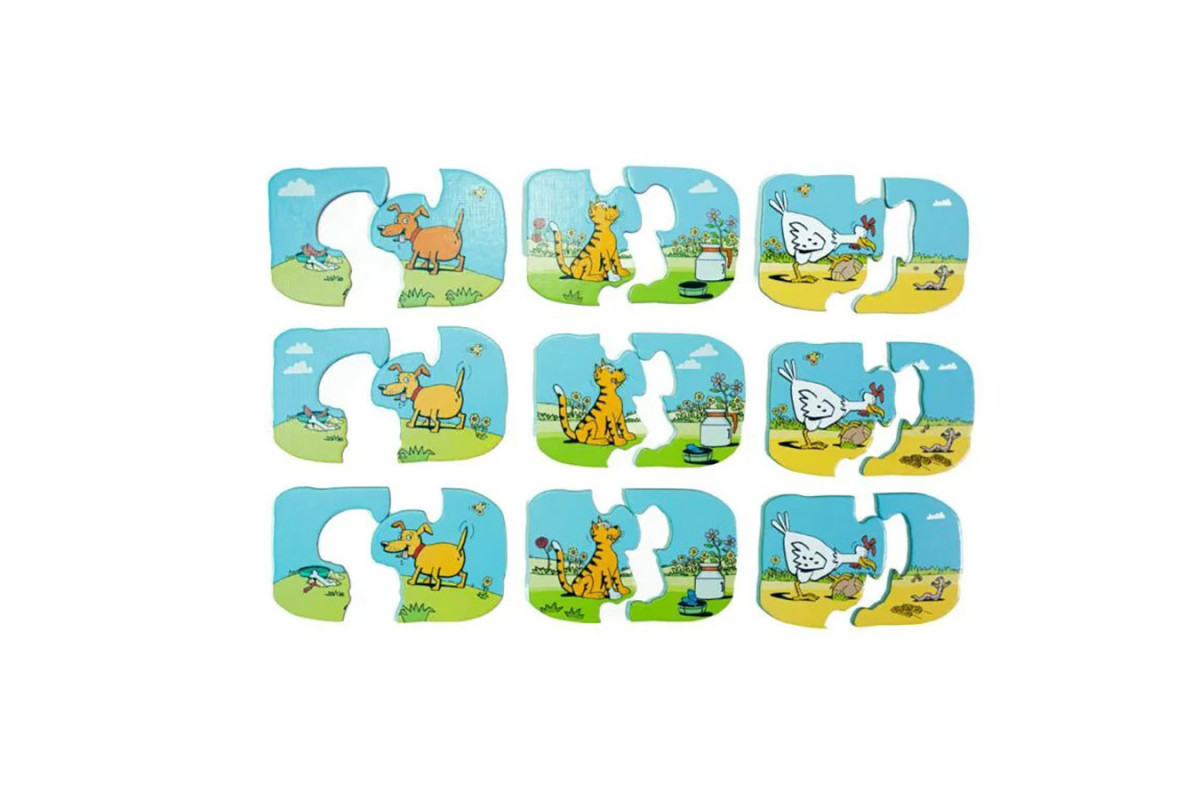 Пазли для малюків "Песик, котик, курочка" 960247 (190001-UA) 18 елементів