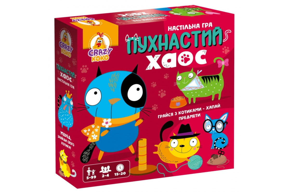 Гра настільна розважальна "Пухнастий хаос" VT8055-32, 2-4 ігрока