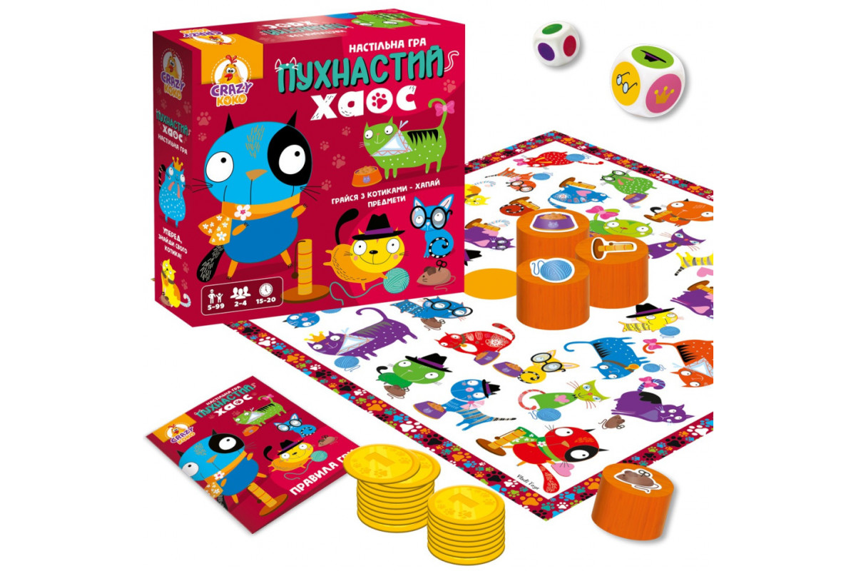 Гра настільна розважальна "Пухнастий хаос" VT8055-32, 2-4 ігрока