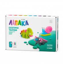 Набор самозатвердевающего пластилина Экзотические животные Хамелеон, аксолотль, гастропод ЛИПАКА 60049-UA01