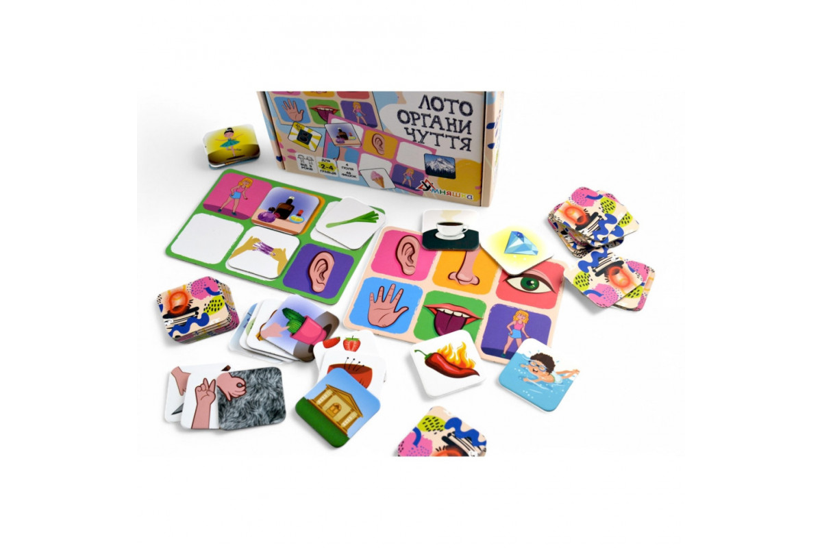 Детское лото "Органы чувств" 2279-UM 4 поля, 48 фишек