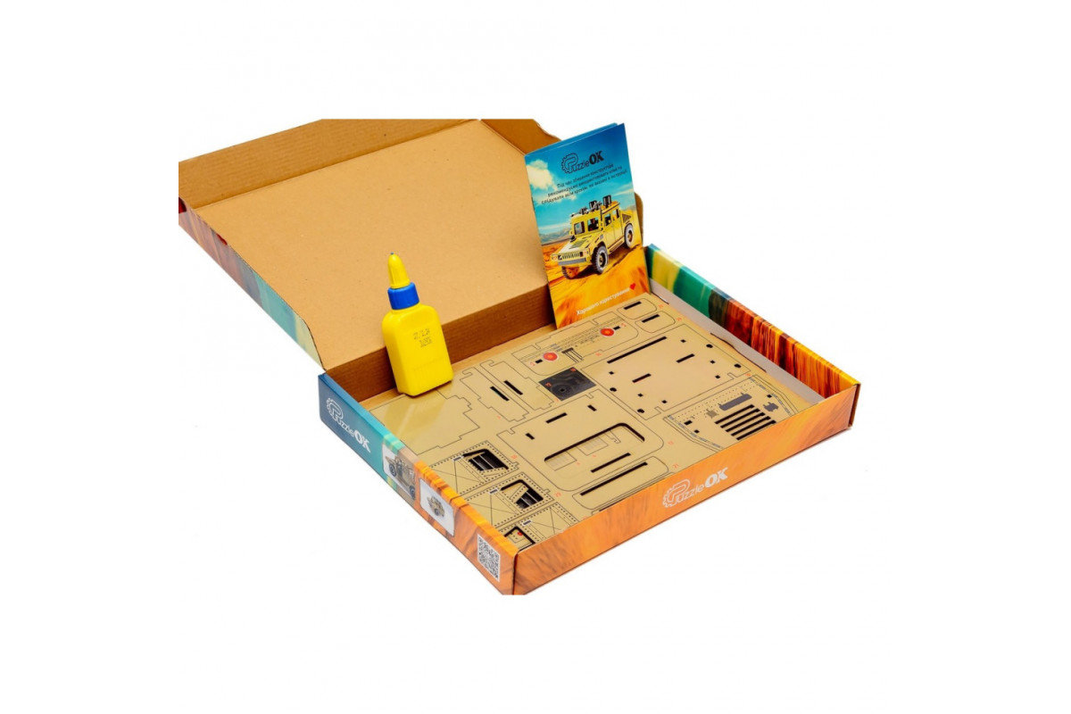 Дерев'яний 3D конструктор "Humvee" Puz-00927, 100 деталей