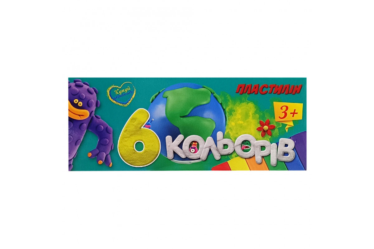 Набір для ліплення пластилін 630019, 6 кольорів
