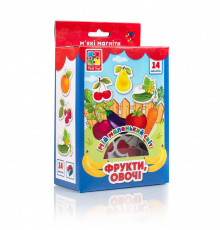 Детская игра мой маленький мир на магнитах VT3106, 4 вида "Овощи,фрукты"VT3106-11(укр)