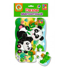 Детские пазлы на магните "Пандочки" А5 VT3205-80, 12 элементов
