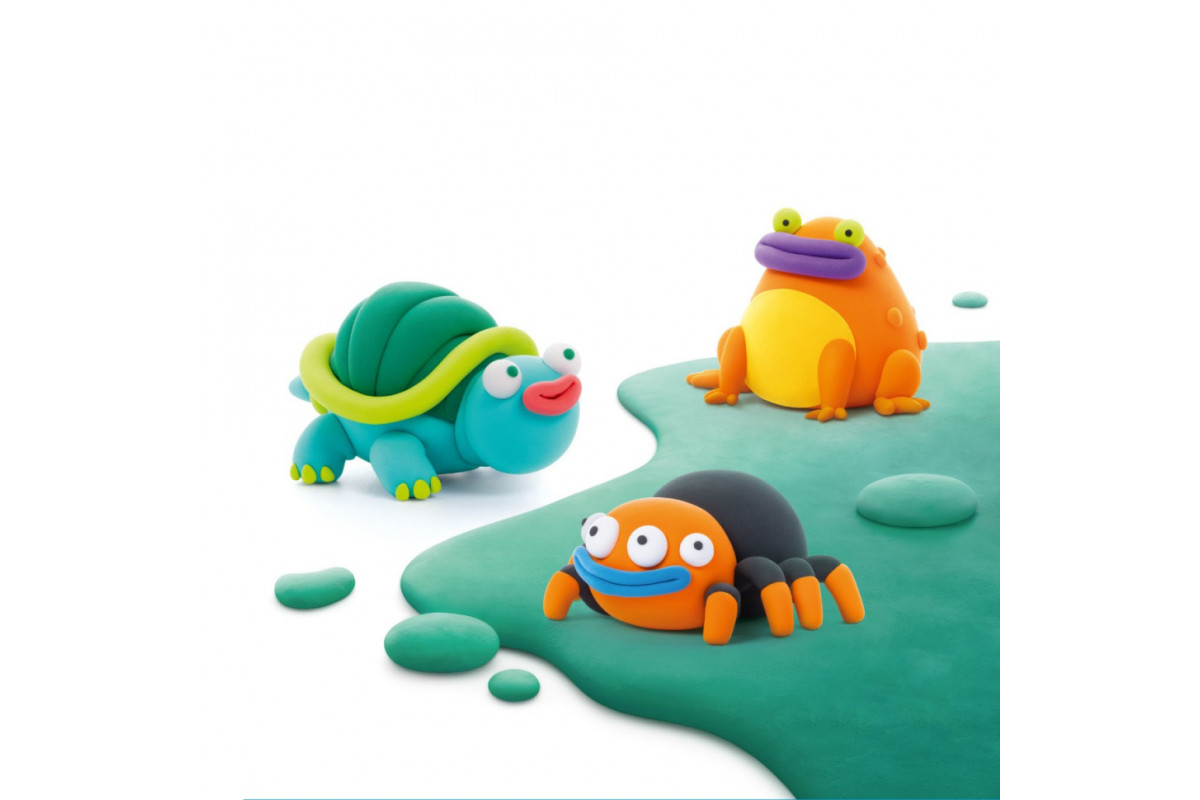 Набір самозатвердіючого пластиліну Екзотичні тварини Тарантул, черепаха, жаба ЛІПАКА 60050-UA01