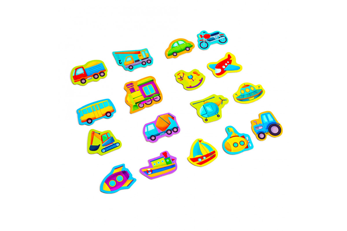 Набір магнітів MAXI "Транспорт" Vladi Toys VT3106-26, 17 шт