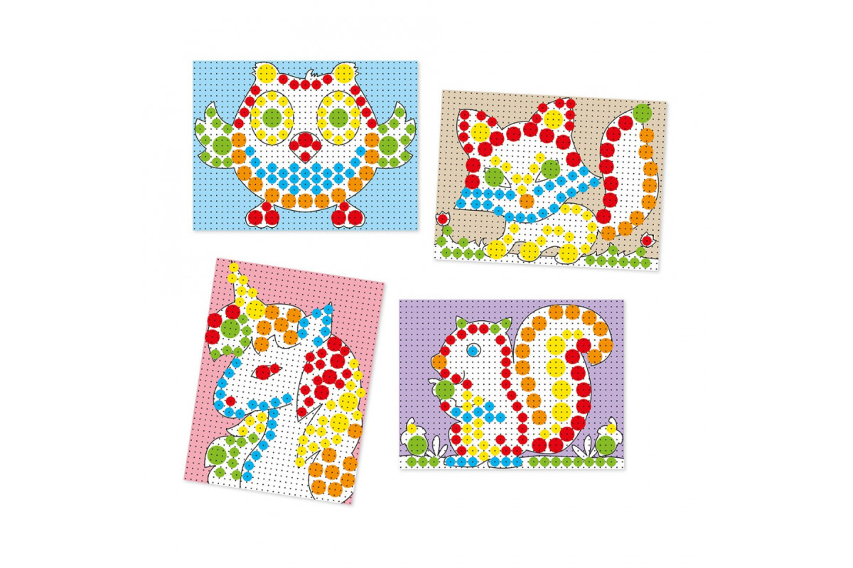 Розвиваючий набір мозаїки Quercetti 0920-Q, дошка 22х16 см 160 штук